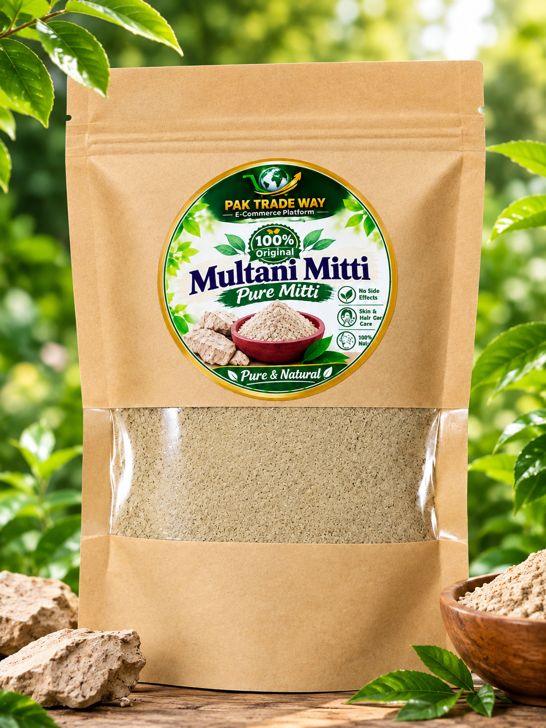 Pak Tradeway 100% Organic Multani Mitti – Pure & Natural Mitti for Skin & Hair Care