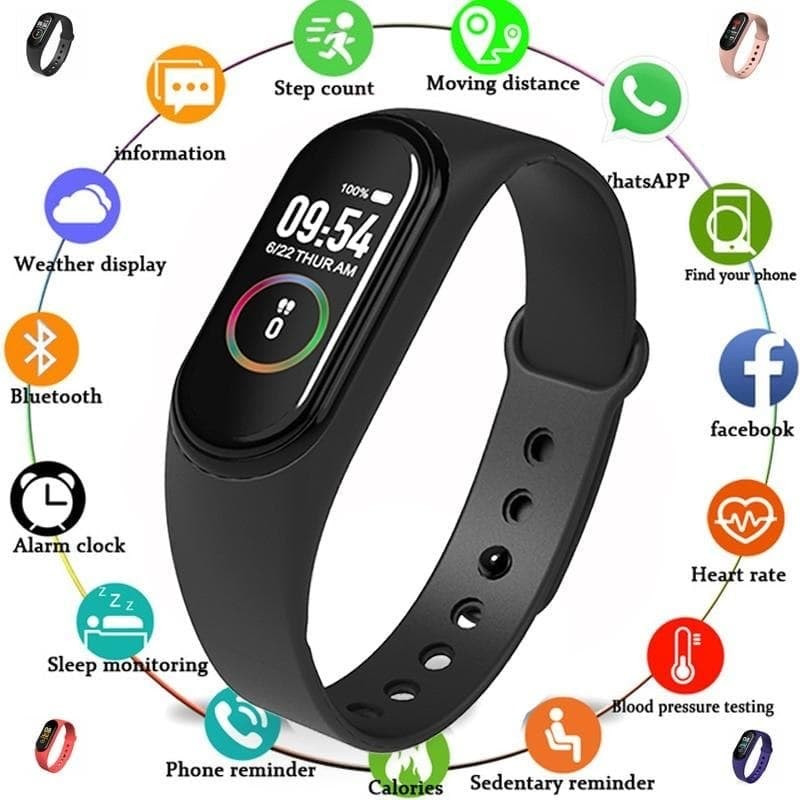 M4 Smart Band Wristband Heart Rate Blood Pressure Monitor Waterproof Pedometer Health Fitness Tracker Bracelet