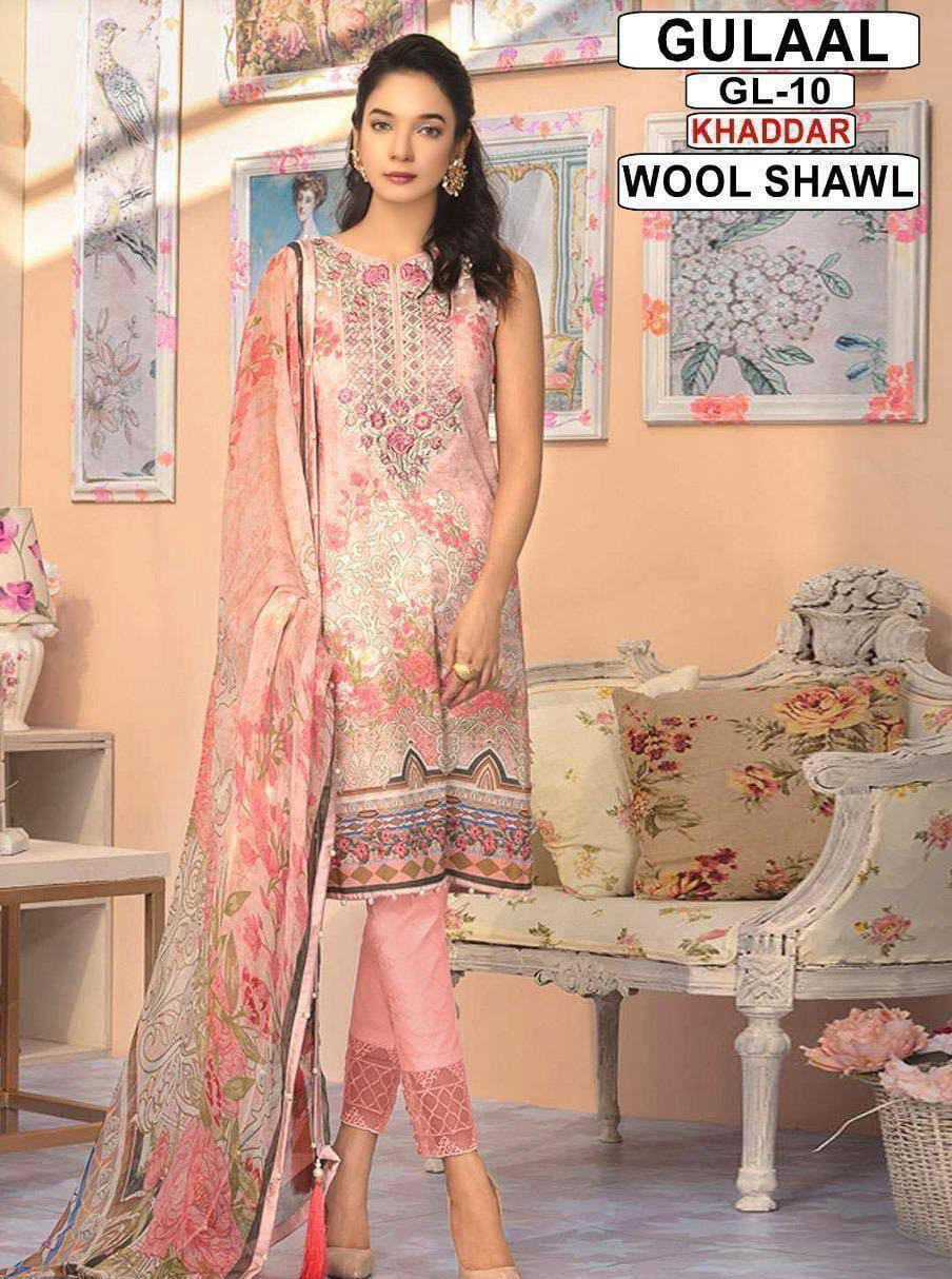 3Pcs Khaddar Suit For Womens Unstitched Fabric
