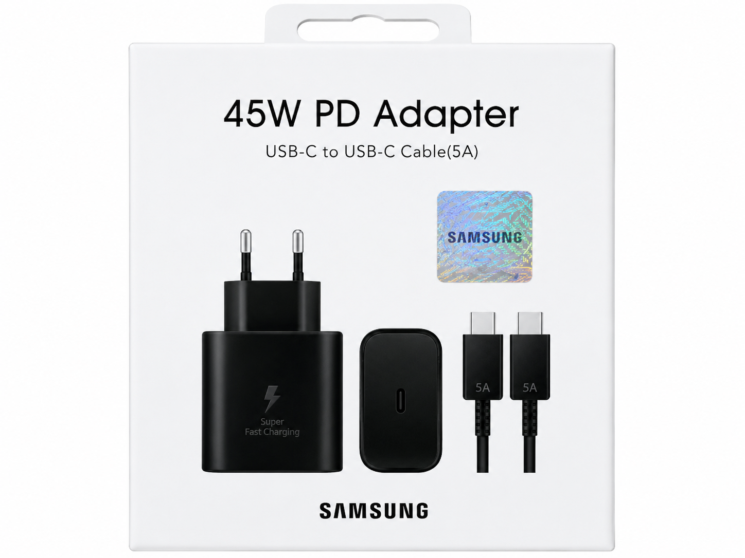 Samsung 45W PD Fast Charger Adapter with USB-C to USB-C 5A Cable
